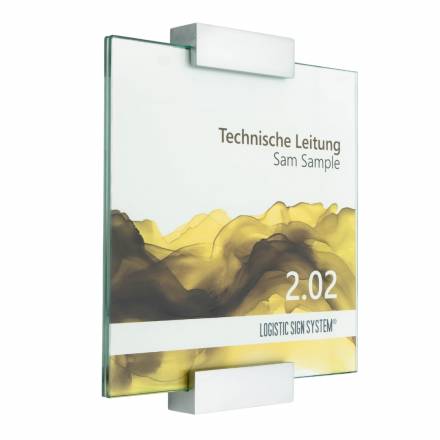 Tuerschild VITRUM A Glasschild, fuer Buero 200 200 mm